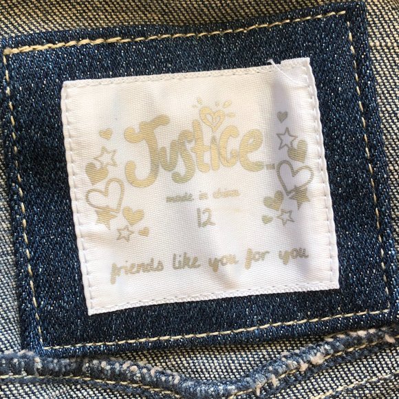 Justice Distressed Studded Cotton Denim Vest - Picture 8 of 10